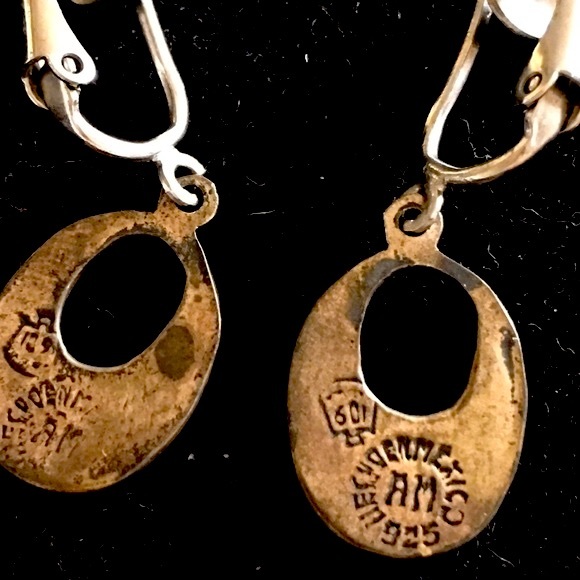 VINTAGE MEXICO 🇲🇽 EARRINGS MARKED MEX 925 - Picture 2 of 3